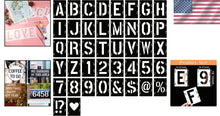 Load image into Gallery viewer, Eco-Friendly 42-Piece Stencil Kit - Letters, Numbers, and Symbols for Crafting