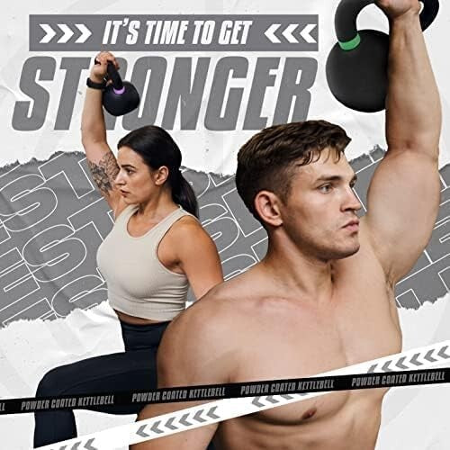 44-Pound Cast Iron Kettlebell Set - Powder Coated for Ultimate Strength Training