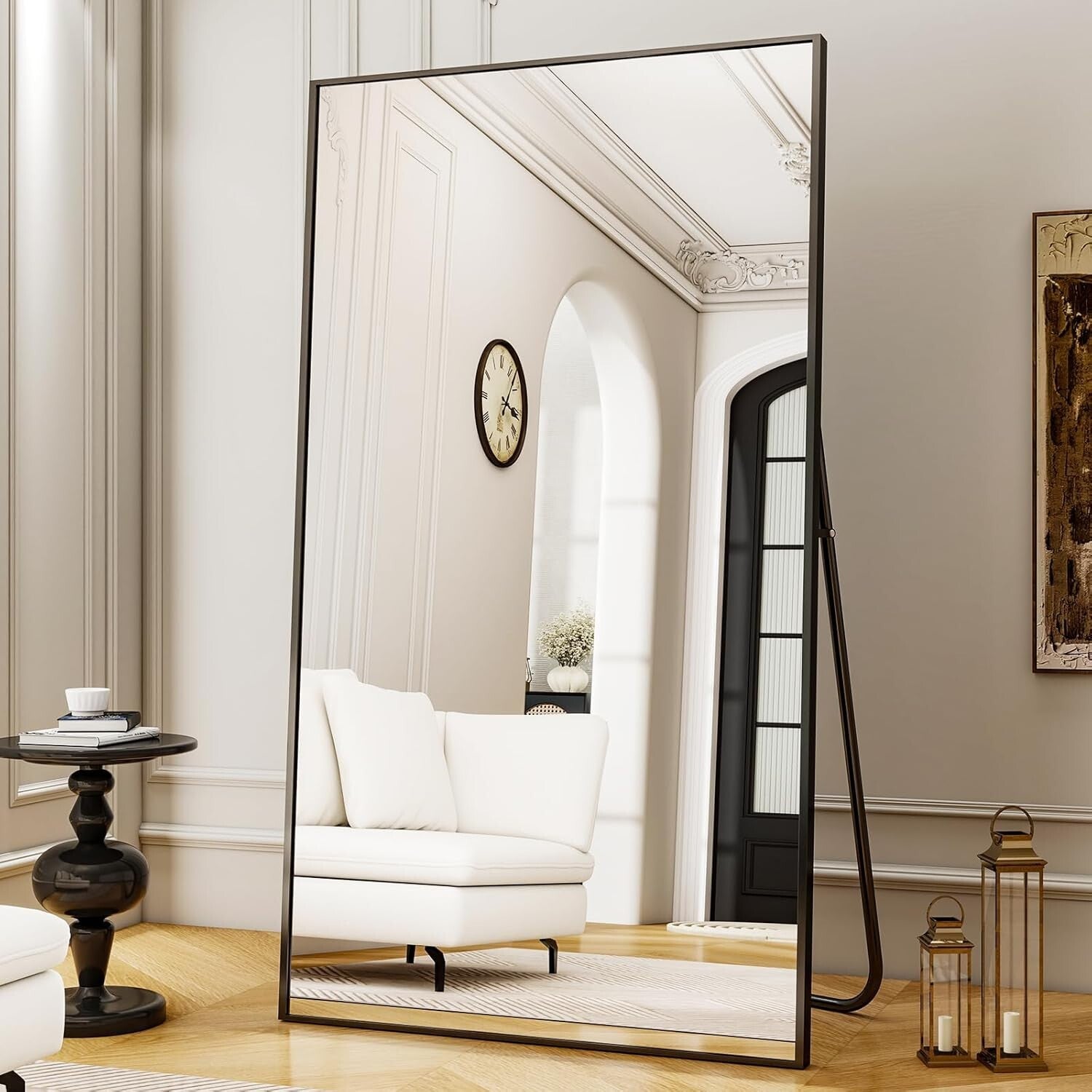 Multi-Functional Aluminum Full Body Mirror - Versatile 38"x77" Size for Home