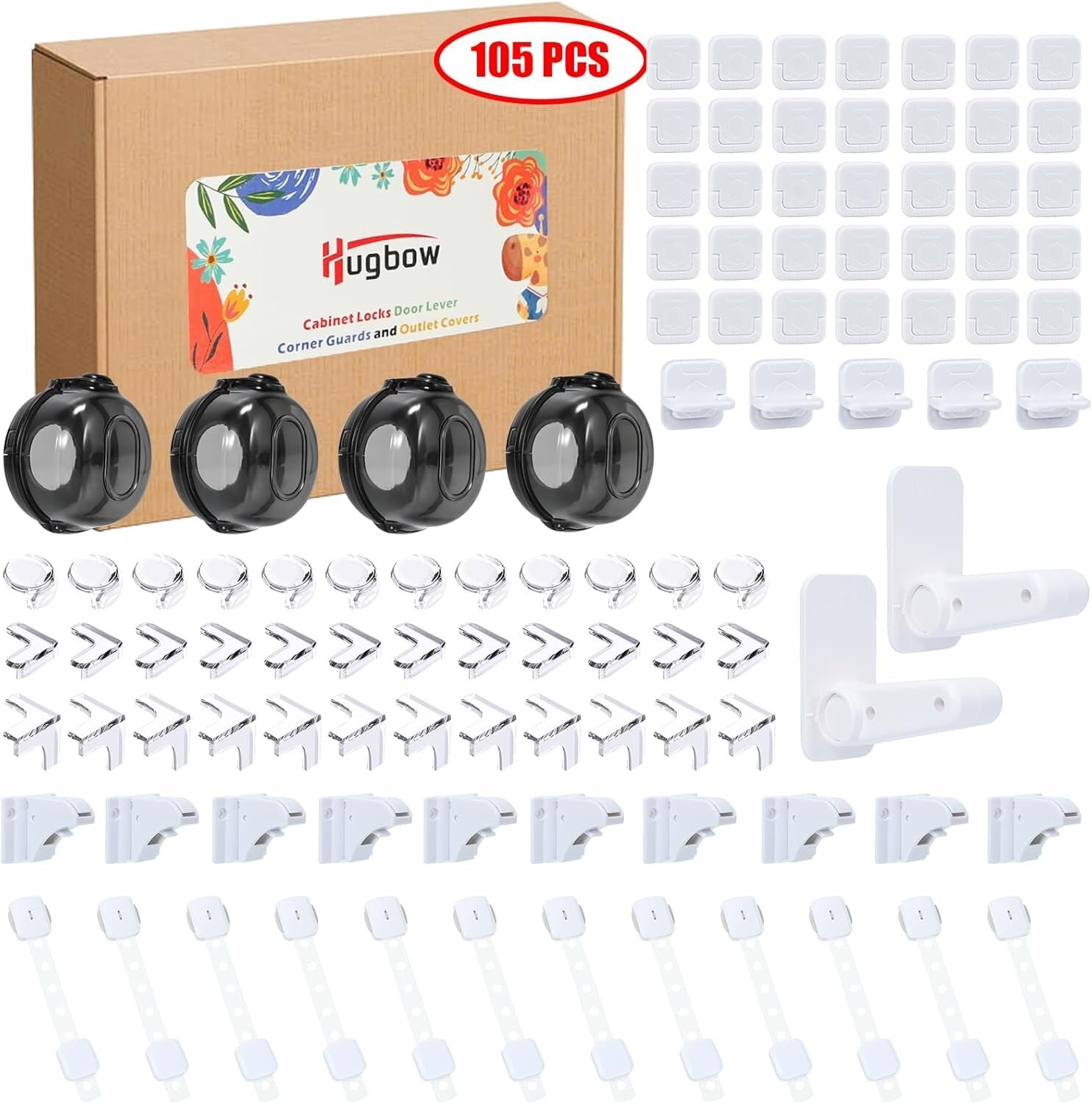 Child Safety Made Easy: 105 Pack Baby Proofing Kit with Corner Guards & Locks