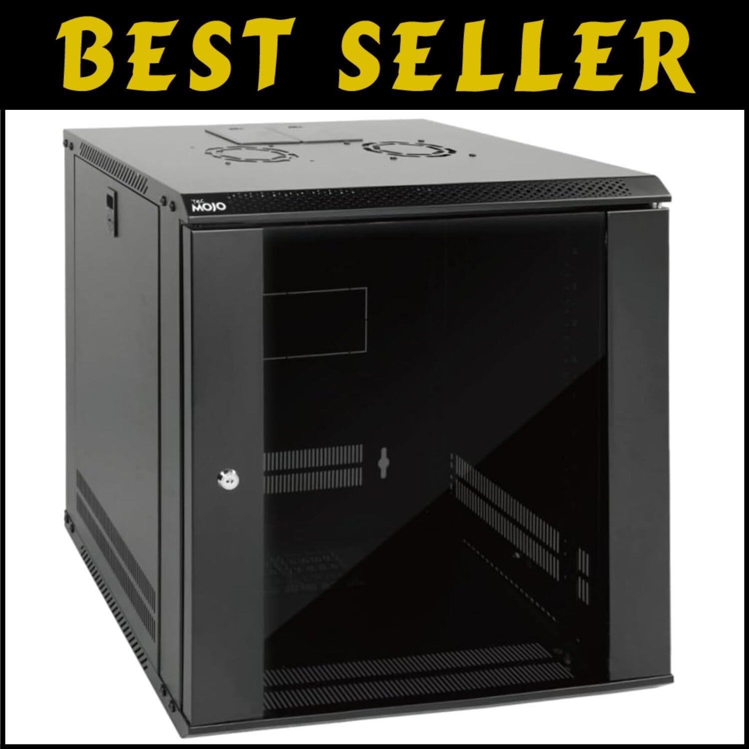 Versatile 12U Wall Mount Server Cabinet with Cooling Fan - Ideal for A/V Devices
