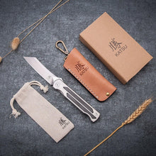 Load image into Gallery viewer, Titanium Folding Pocket Knife with S35VN Steel Blade - Ideal for Camping Use