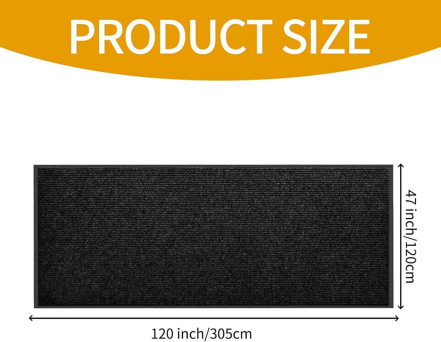 Versatile Waterproof Entrance Mat 48"x120" - Non-Slip Rubber Base, Easy to Clean