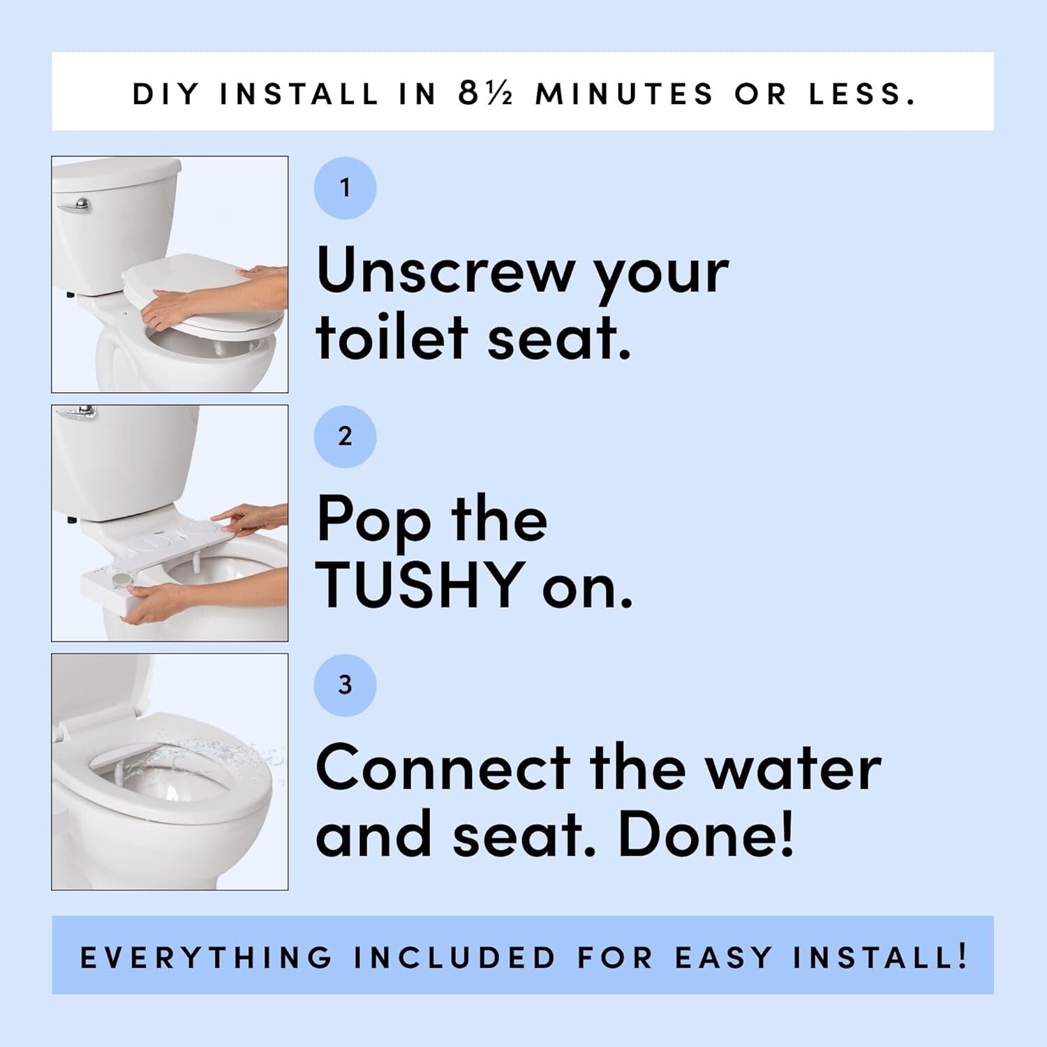 Classic 3.0 Non-Electric Bidet Seat Attachment with Adjustable Water Pressure