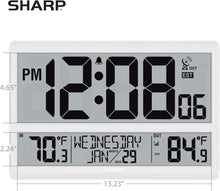 Load image into Gallery viewer, Battery-Powered Atomic Wall Clock - Indoor/Outdoor Temperature &amp; Easy Setup