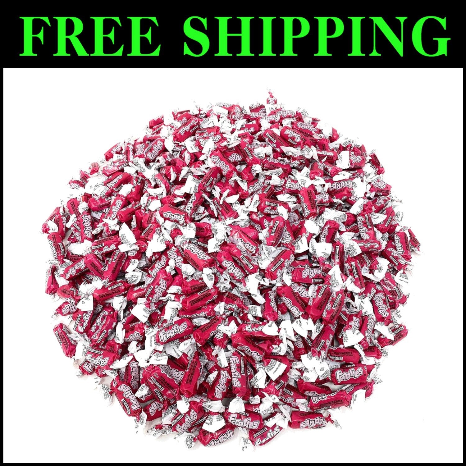 Individually Wrapped 5 Lb Frooties Strawberry Candy - Kosher & Allergy-Friendly