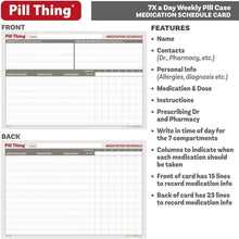 Load image into Gallery viewer, Weekly Pill Organizer with 5x Daily Compartments and Secure Case - Multicolor