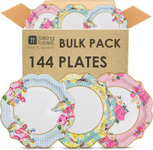 Load image into Gallery viewer, Pretty Floral Paper Plates Bulk Pack - 9 Inch Ideal for Weddings, Showers &amp; More