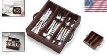 Load image into Gallery viewer, Glamorous 30-Piece Flatware Set with Mirror Finish and Rustic Caddy - Mooncrest