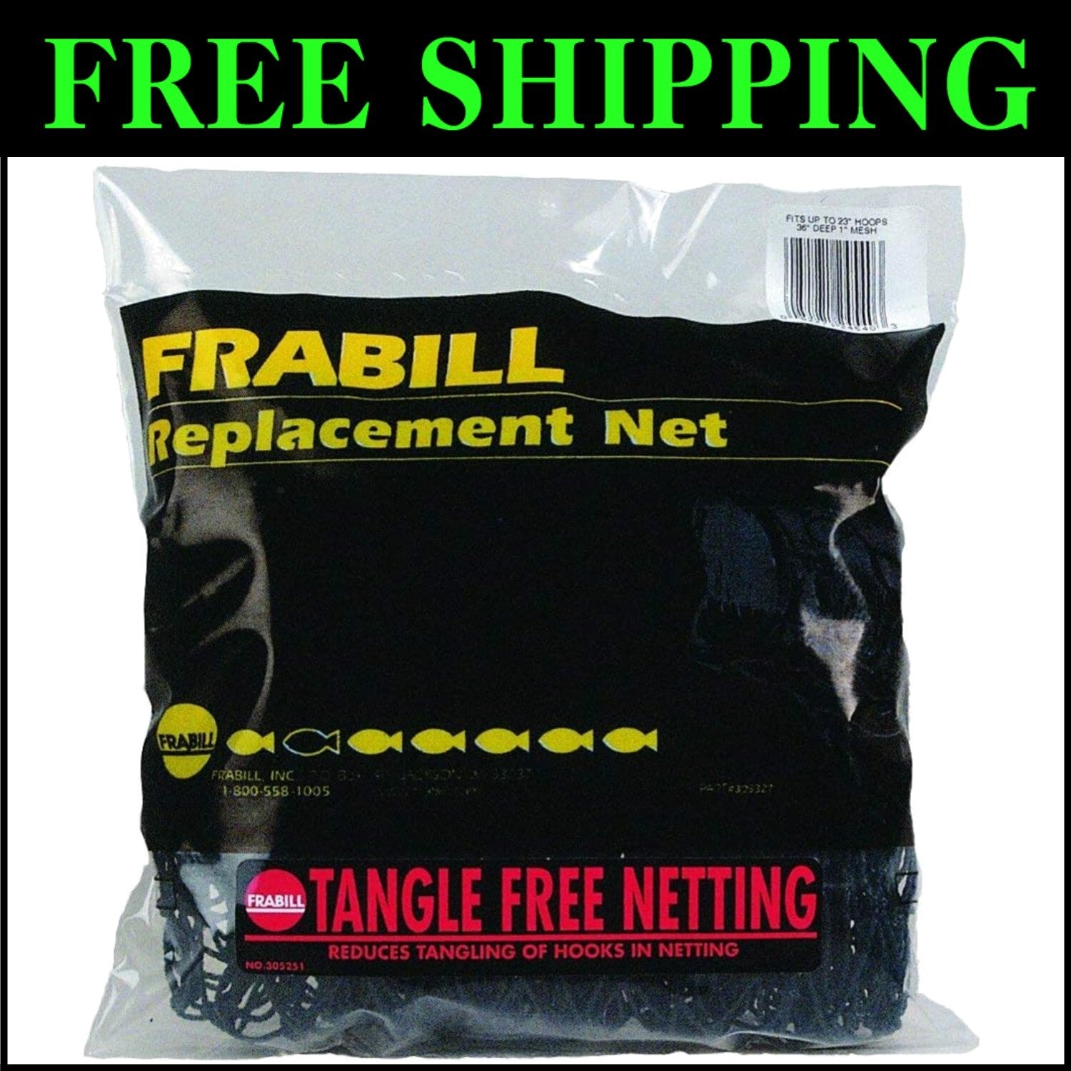 Flat Bottom 23" x 26" Replacement Fishing Net – Lightweight & Adaptable