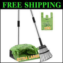 Load image into Gallery viewer, Unbreakable Dog Pooper Scooper - Extra Large Stainless Steel Tray &amp; 43.31" Rake