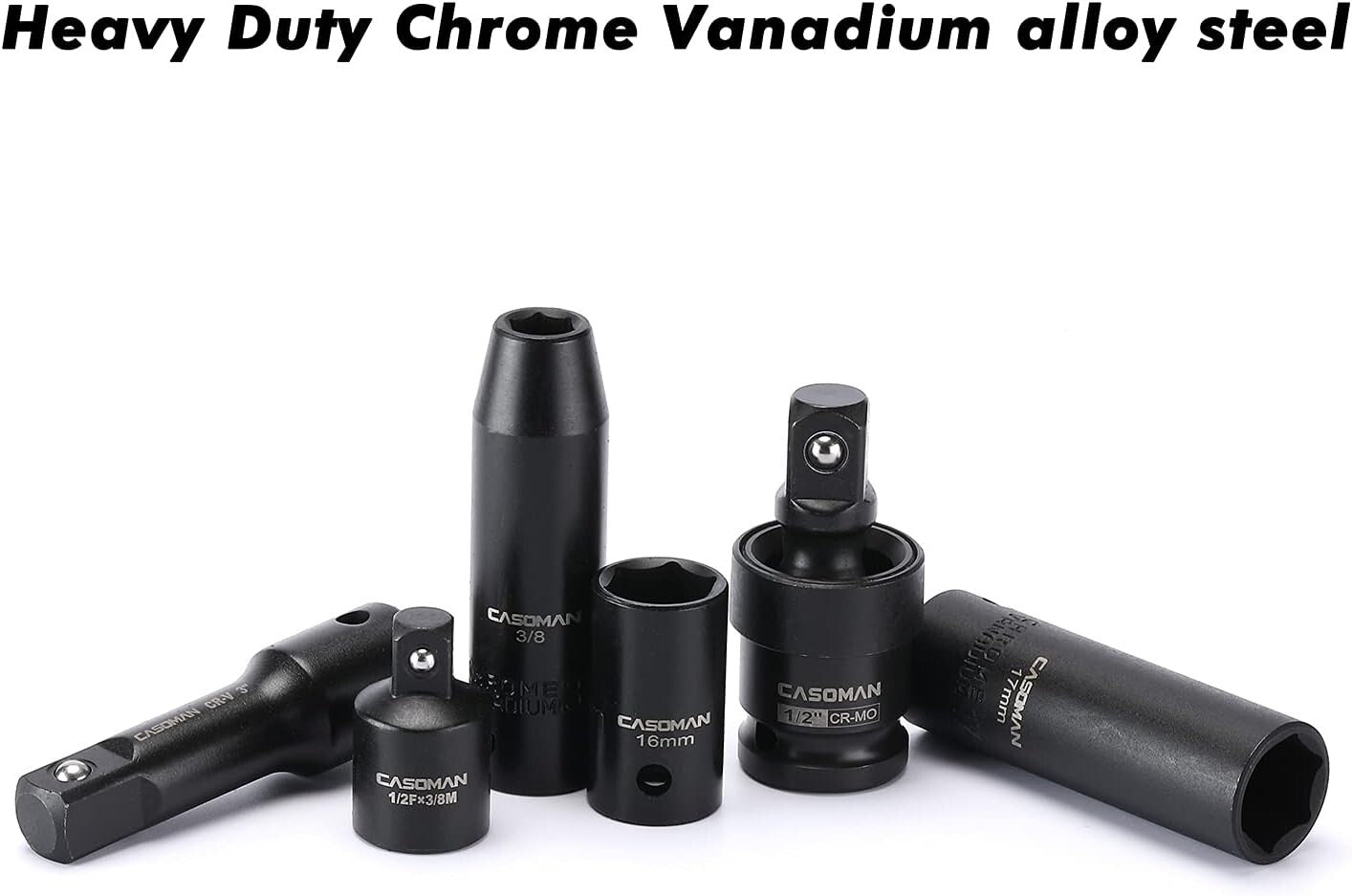 Complete Chrome Vanadium 70-Piece Impact Socket Set with Black Phosphate Finish
