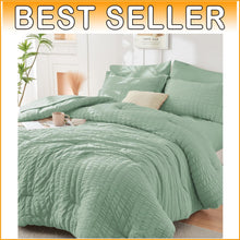 Load image into Gallery viewer, Romantic Seersucker Full Size Comforter Set - Includes Sheets &amp; Pillowcases