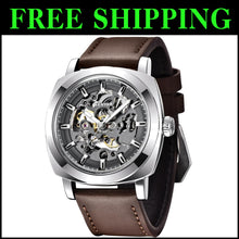 Load image into Gallery viewer, Benyar Skeleton Mechanical Watch for Men – 45mm Dial &amp; Leather Strap Elegance
