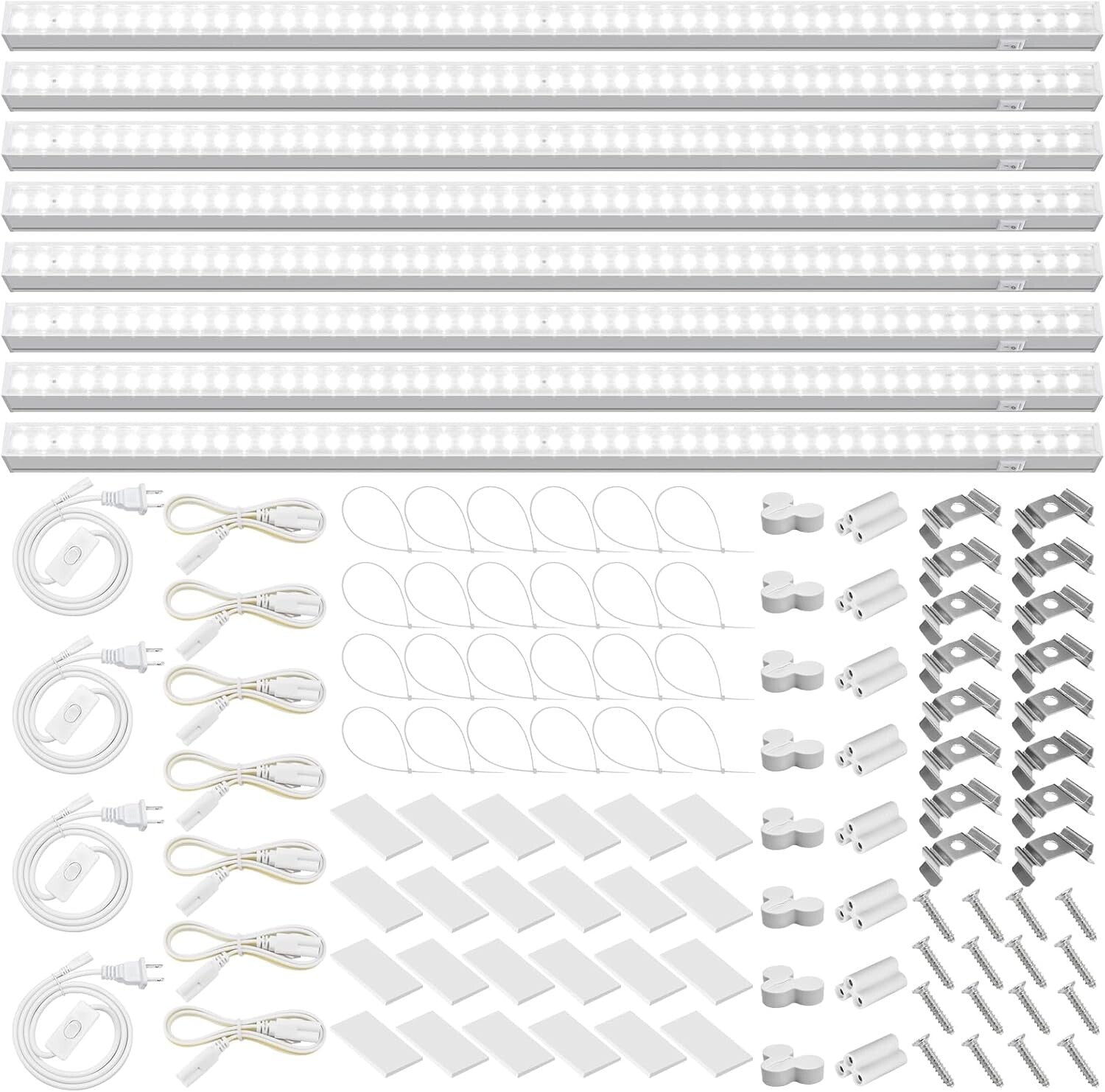 Self-Install 8-Pack LED Grow Light Strips - Ideal for Indoor Plants & Greenhouse