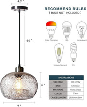Load image into Gallery viewer, Adjustable Pendant Lights with Marble Clear Finish - Ideal for Kitchen &amp; Dining