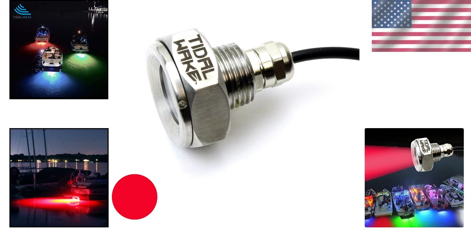 Effortless Underwater LED Light - Quick Connect for Boat Drain Plug Installation