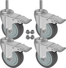 Load image into Gallery viewer, Set of 4 Long-Lasting 5 Inch Locking Casters - Ideal for Carts &amp; Equipment