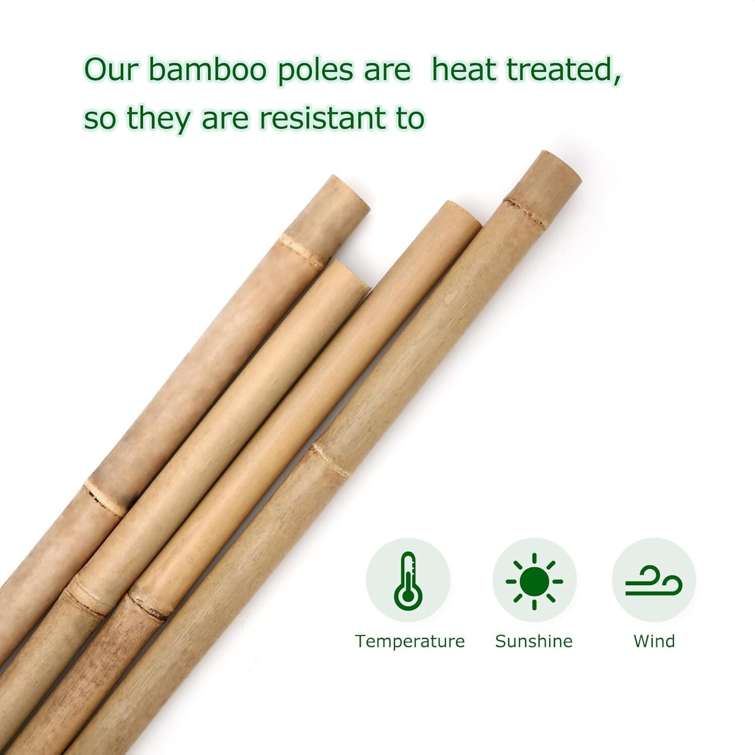 Sturdy 8 Ft Bamboo Plant Stakes - Eco-Friendly Support for Garden & Events