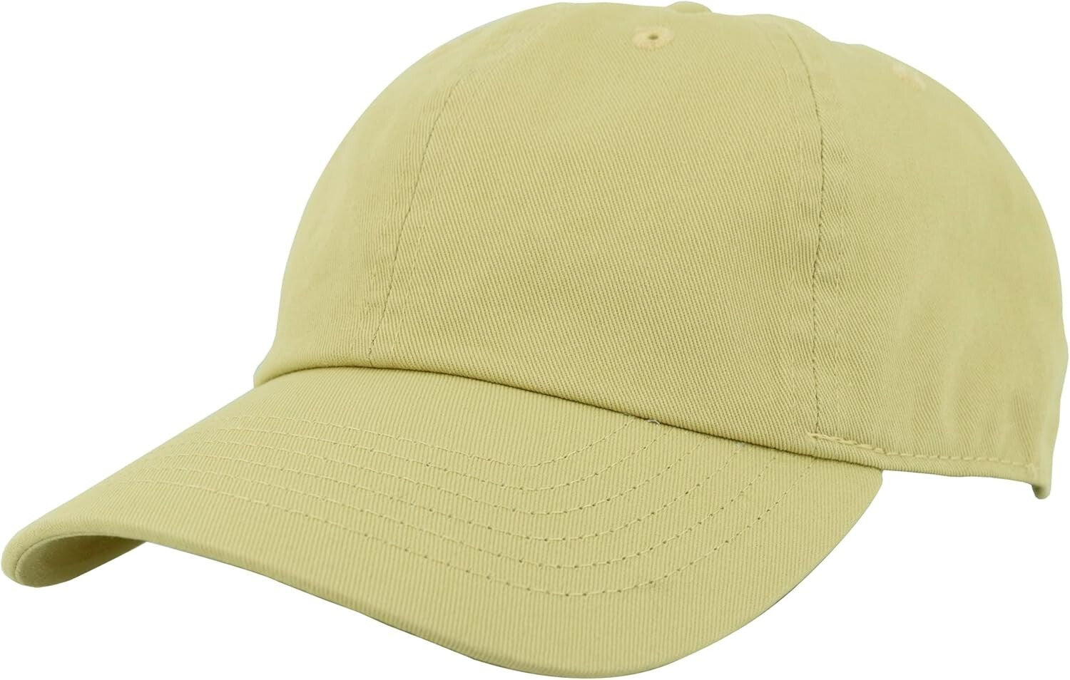 Wholesale Bulk of 12 Light Yellow 100% Cotton Adjustable Baseball Caps
