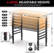 Load image into Gallery viewer, Multi-Level Height Adjustable Workbench with 4 AC Outlets for Garage and Home