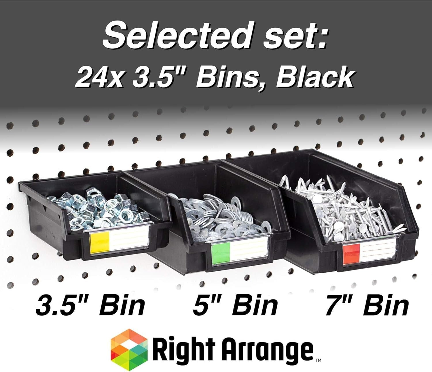 Efficient 24-Pack Heavy Duty Bins for Pegboards - Organize Your Workspace