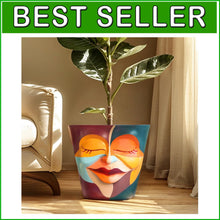 Load image into Gallery viewer, Unique 10 Inch Hand-Painted Head Planter Pot with Drainage for Indoor Plants