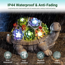 Load image into Gallery viewer, Vibrant Solar Turtle Statue for Gardens - Handmade Gift for Mom or Friends