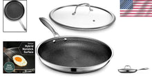 Load image into Gallery viewer, Induction-Compatible 12-Inch Frying Pan with Nonstick Coating &amp; Glass Lid