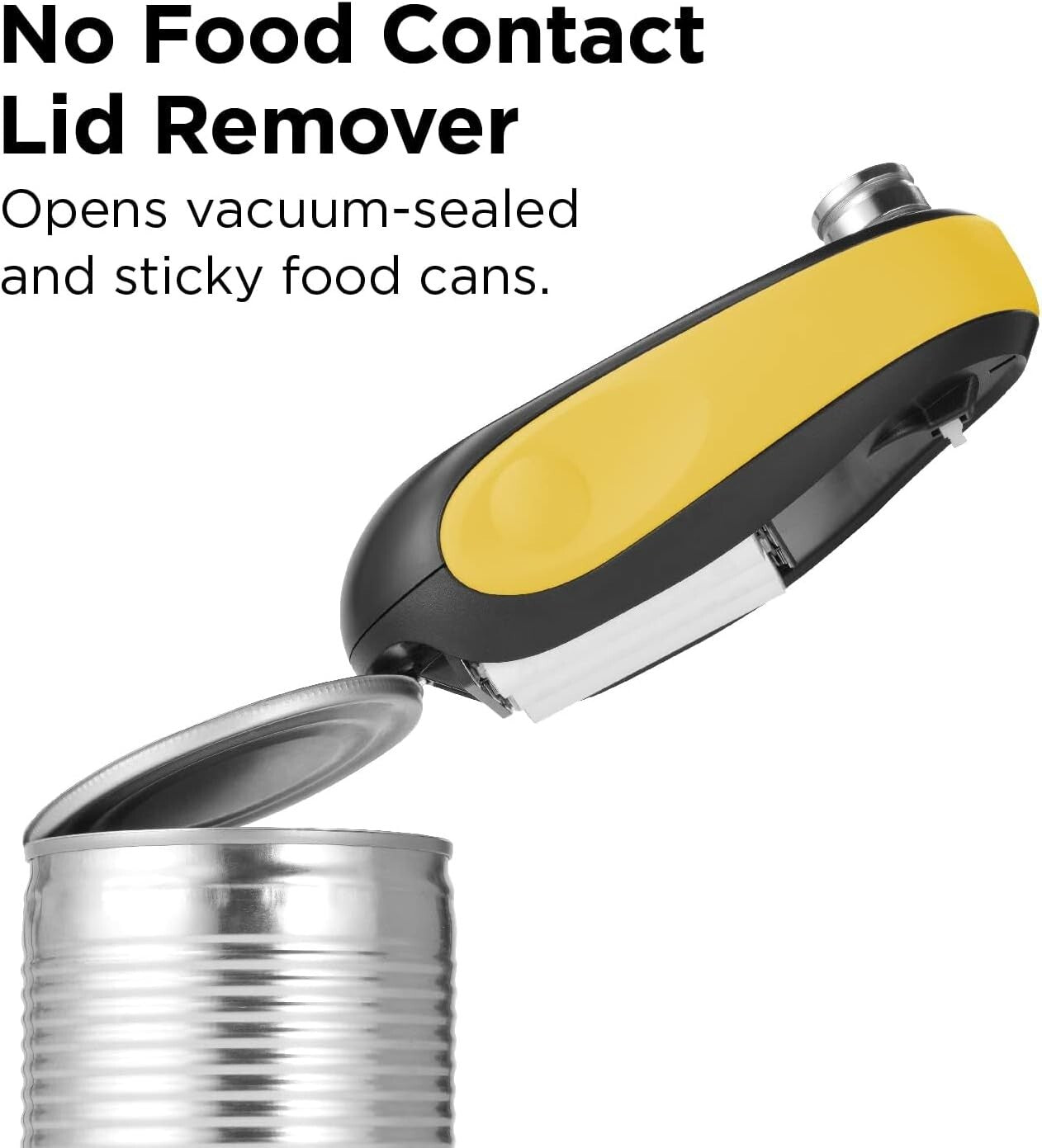 Ergonomic Battery-Operated Can Opener: No Cuts, Just Convenience in Yellow