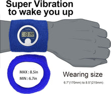 Load image into Gallery viewer, Comfortable Sweatband Vibrating Alarm Watch with Large Backlight LCD Display