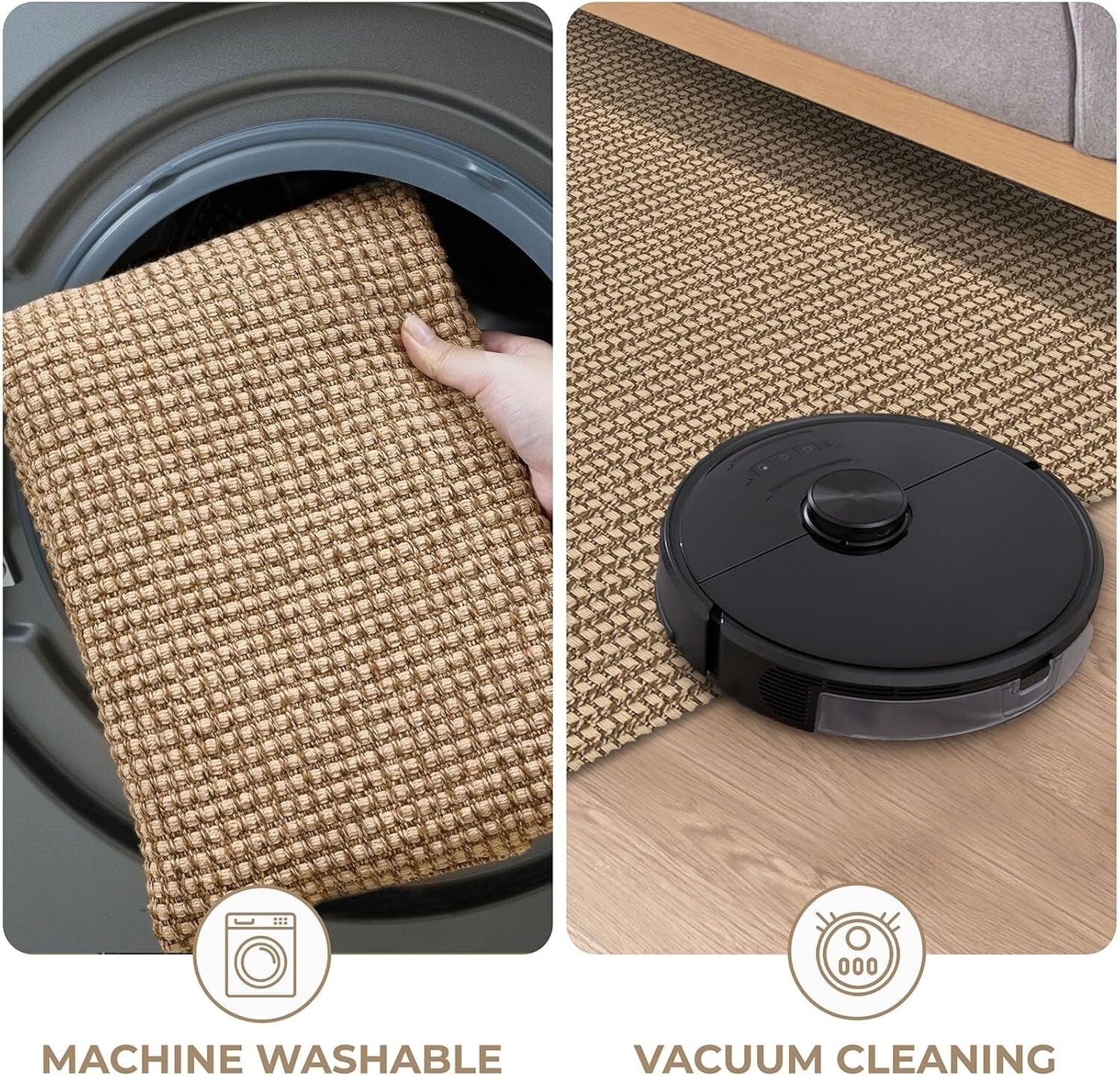 Farmhouse 3x10 ft Entryway Runner Rug - Soft, Stain Resistant, Machine Washable