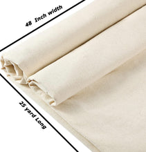 Load image into Gallery viewer, Versatile 25 Yards Natural Cotton Muslin Fabric - Ideal for Quilting &amp; Draping