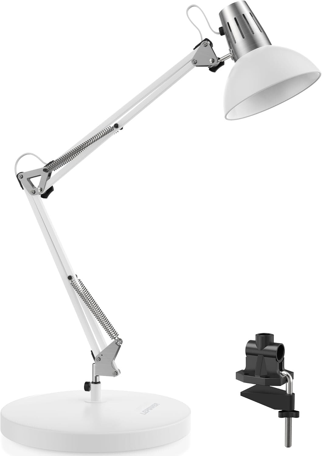 Clip-On Metal Desk Lamp with Adjustable Arm - Perfect for Home Offices & Reading