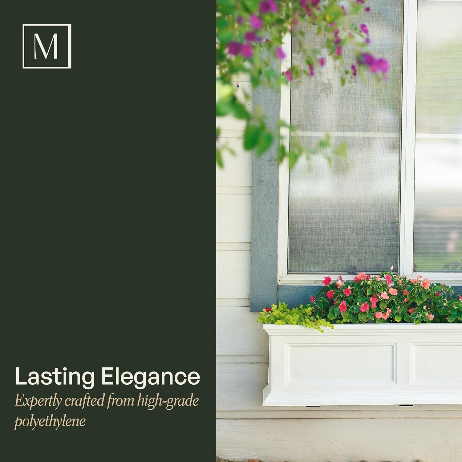 Durable 3-Foot Weather-Resistant Window Box Planter – Self-Watering Convenience