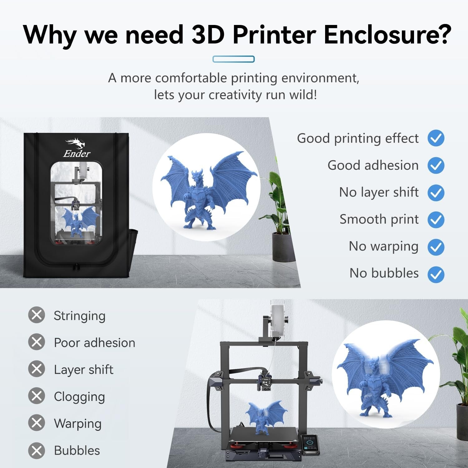 All-Weather 3D Printer Protective Tent with Fan Interface & Visibility Window