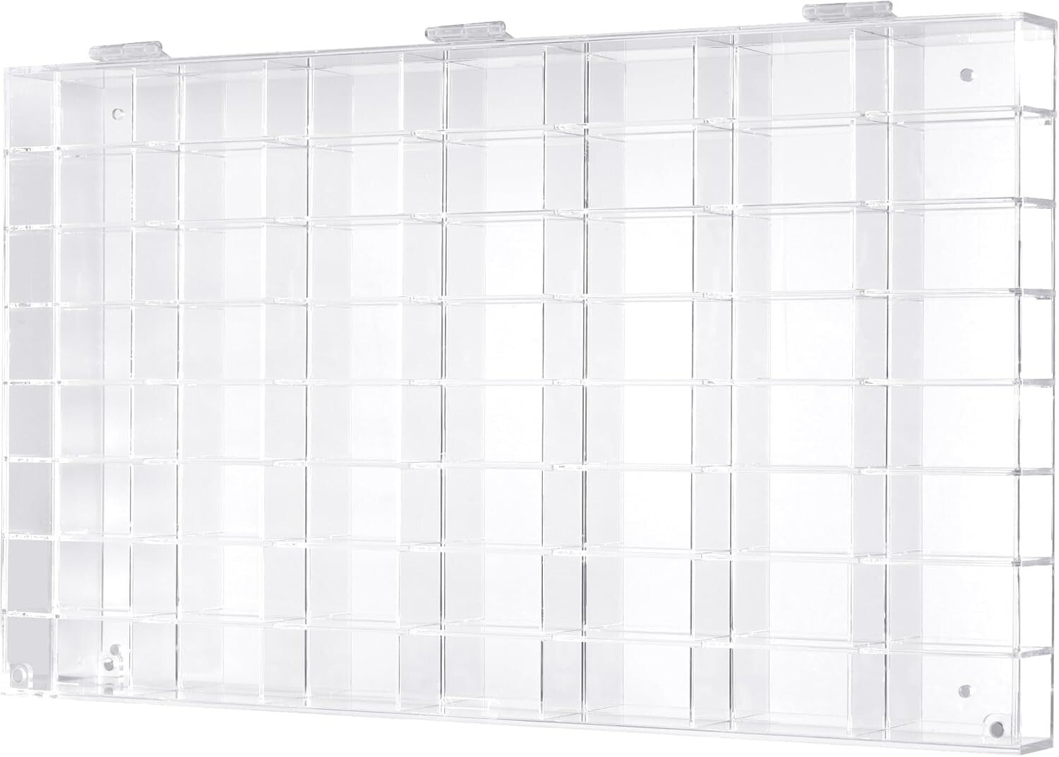 Clear Acrylic Wall-Mounted Cabinet with 56 Slots for 1/64 Scale Car Models