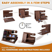 Load image into Gallery viewer, Natural Wood Phone Station with Key Holder - Gifts for Husband, Dad or Boyfriend