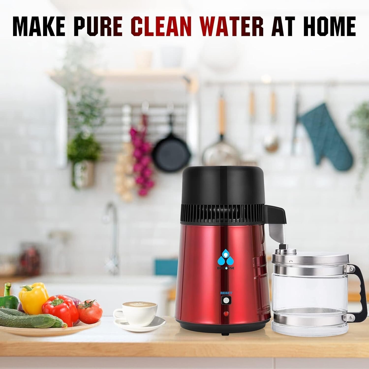 Efficient 4L Countertop Water Distiller - Pure Drinking Water for Your Family