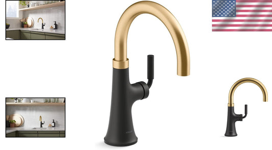 3-Spray Matte Black Kitchen Faucet - Durable Design with Temperature Memory