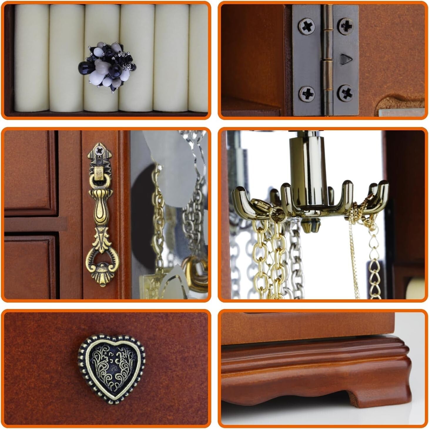 Compact Jewelry Organizer with 4 Drawers & Built-In Carousel - Women’s Essential