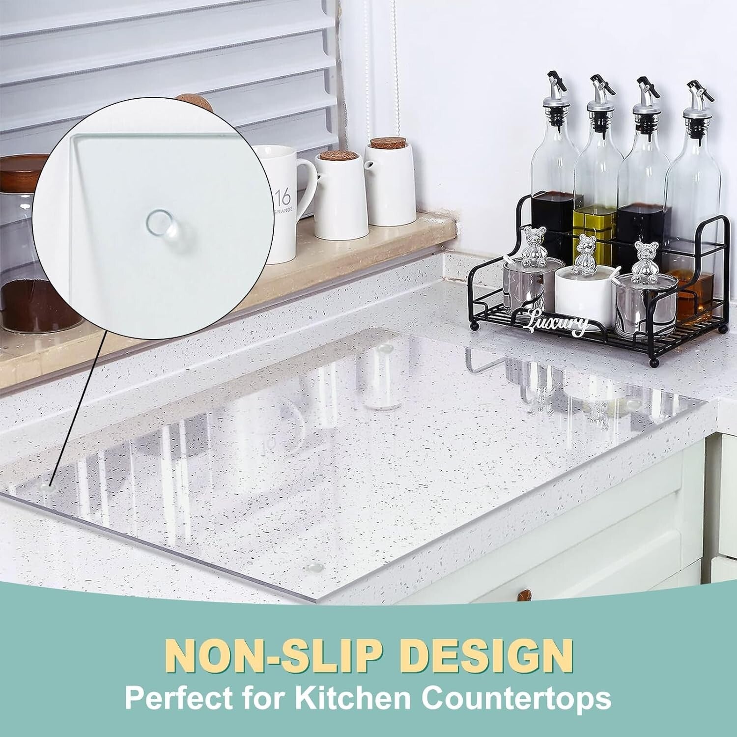 Sophisticated 18x24" Tempered Glass Kitchen Cutting Board - Non-Slip Design