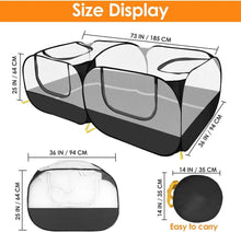 Load image into Gallery viewer, Portable Detachable Bottom Playpen for Small Animals - Spacious &amp; Lightweight