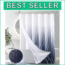 Load image into Gallery viewer, Stylish Water Repellent Shower Curtain Set in Dark Blue and White - 72 Inch