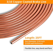 Load image into Gallery viewer, 25 ft 3/16" Brake Line Kit with Fittings, Tool Kit &amp; Copper-Coated Construction