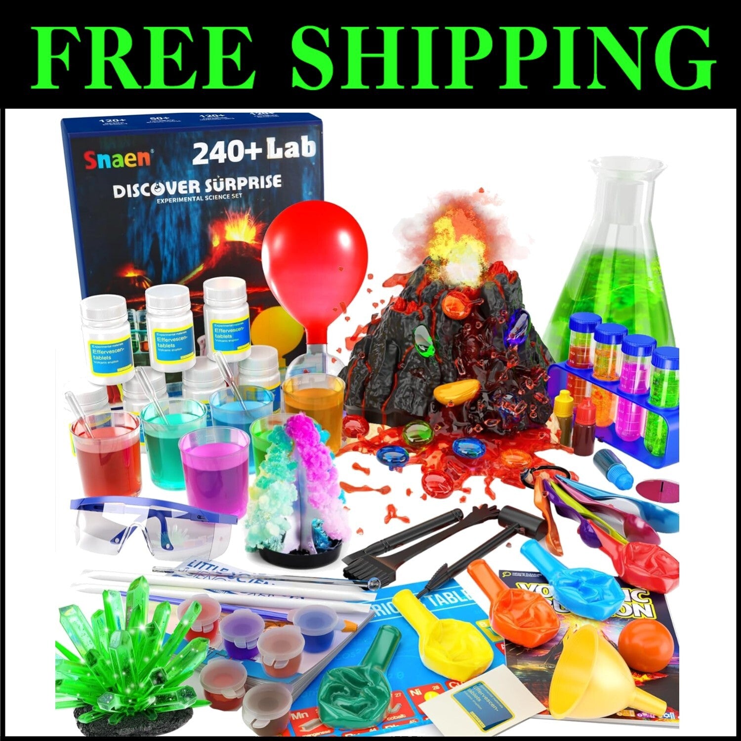 240+ Lab Experiments Chemistry Set - Fun STEM Learning Toys for 6-12 Years Old