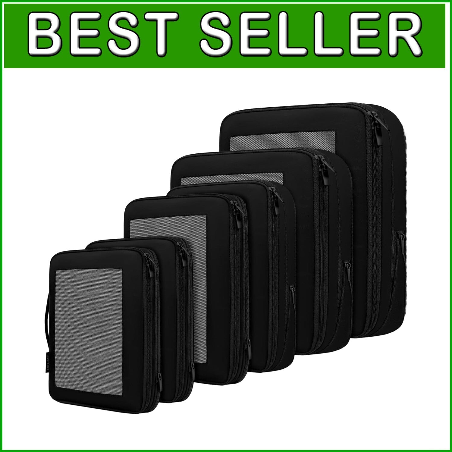 Expandable 6 Set Compression Packing Cubes for Efficient Travel Organization