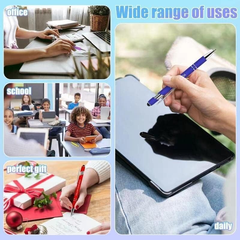 50-Piece Inspirational Pens with Stylus Tip - Motivational Quotes for Coworkers