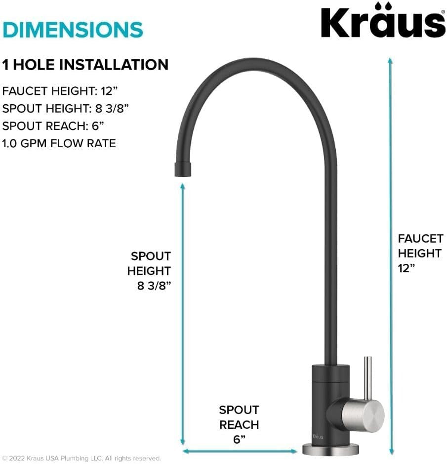 Durable Spot-Free Stainless Steel Drinking Water Faucet - Purita High-Arc Design