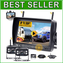 Load image into Gallery viewer, Expand Your Vision: 4-Channel HD 1080P Wireless Backup Camera for RVs and More